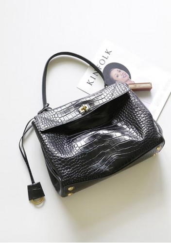 Bravado Croc Leather 35CM Bag Black