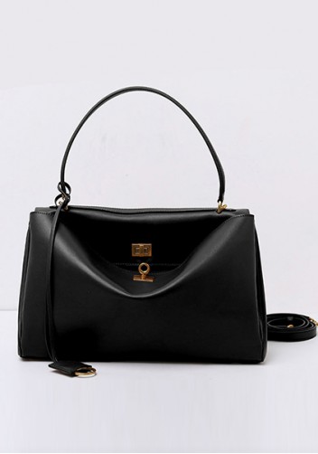 Bravado Smooth Leather 35CM Bag Black Antique Gold