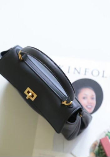 Bravado Smooth Leather 35CM Bag Black Antique Gold