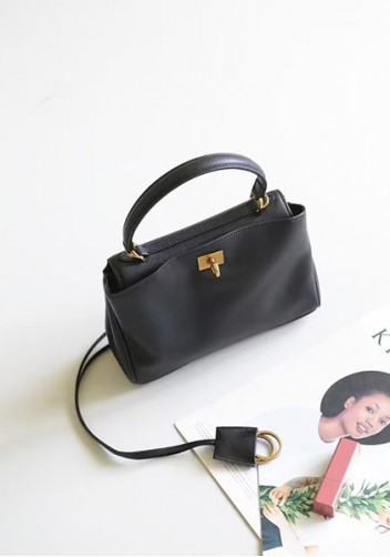 Bravado Smooth Leather 35CM Bag Black Antique Gold