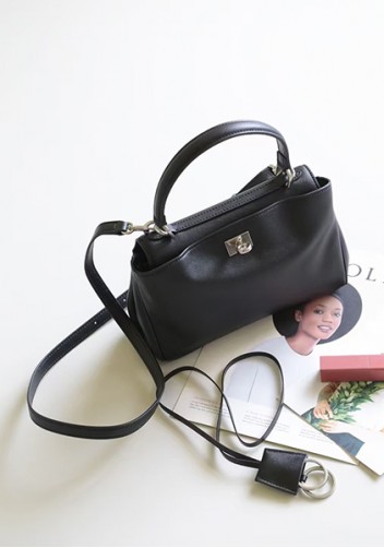 Bravado Smooth Leather 35CM Bag Black Silver