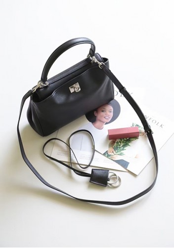 Bravado Smooth Leather 35CM Bag Black Silver