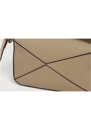 Adrienne Geometry Vegan Leather Shoulder Bag Small Beige