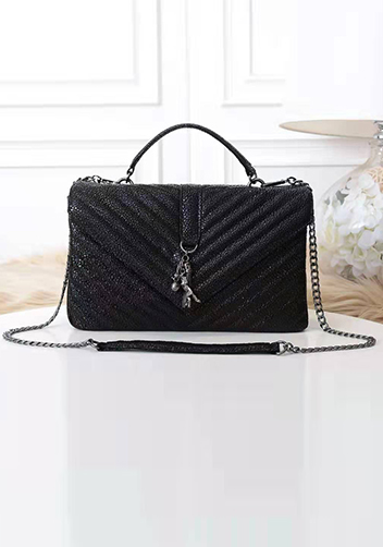 Yvonne Leather Large Flap Bag Black