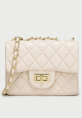 Adele Flap Mini Bag Faux Leather Cream